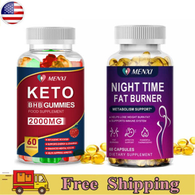 Keto Diet Gummy Night Time Fat Burner Extreme Pills Weight Loss Slimming Capsule