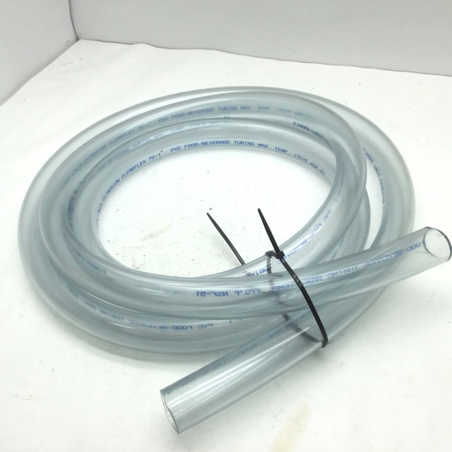 Finger Lakes Extrusion 88702675 ClearFlex 70NP PVC Tubing L 8' ID 1
