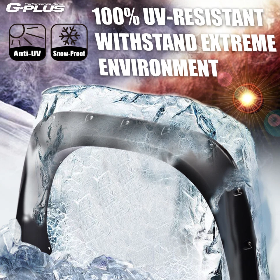 4Pcs Fender Flares Front&Rear Fits For 2004-2015 Nissan Titan Pocket Style Black - Image 3 of 4