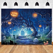 7x5Ft Halloween Photography Background Scary Forest Party Banner Decor