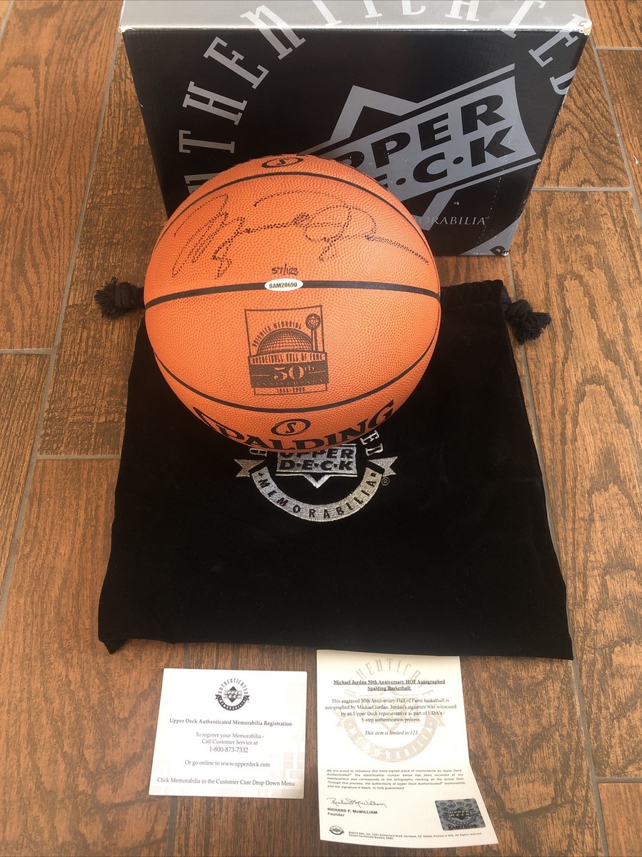 Michael Jordan Signed Engraved 50th Anniversary HOF Basketball LE