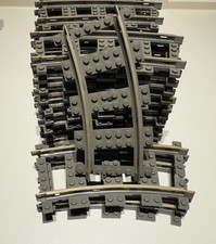 LEGO 2867 4520 - 9V Schiene Gleis GEBOGEN KURVE - Altgrau Dunkelgrau - Bespielt