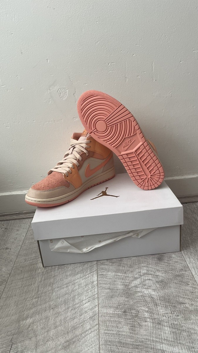Nike Woman's Jordan 1 Mid Apricot Orange UK 7 | eBay UK
