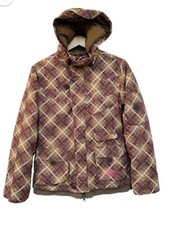 Sims Women’s Hooded Free Float Full Zip Snowboard Jacket Med Plaid Brn/pnk