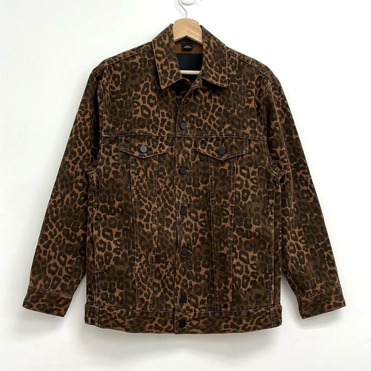 Alexander Wang Daze Leopard Denim Jacket Animal Print Alexander Wang Daze Leopard Denim Jacket Animal Print