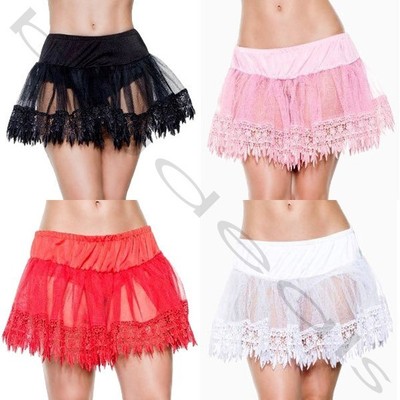 Tear Drop Petticoat Lace Crinoline Skirt Fancy Dress Halloween Costume Accessory