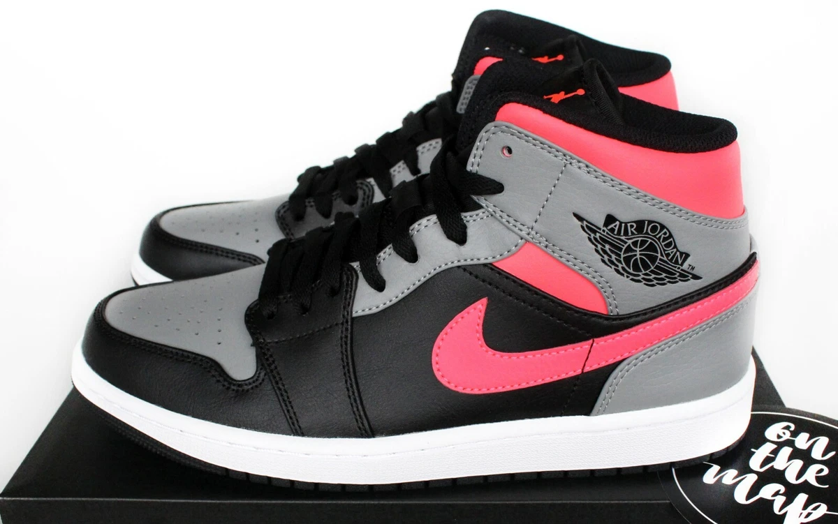 Pink black shop grey jordans