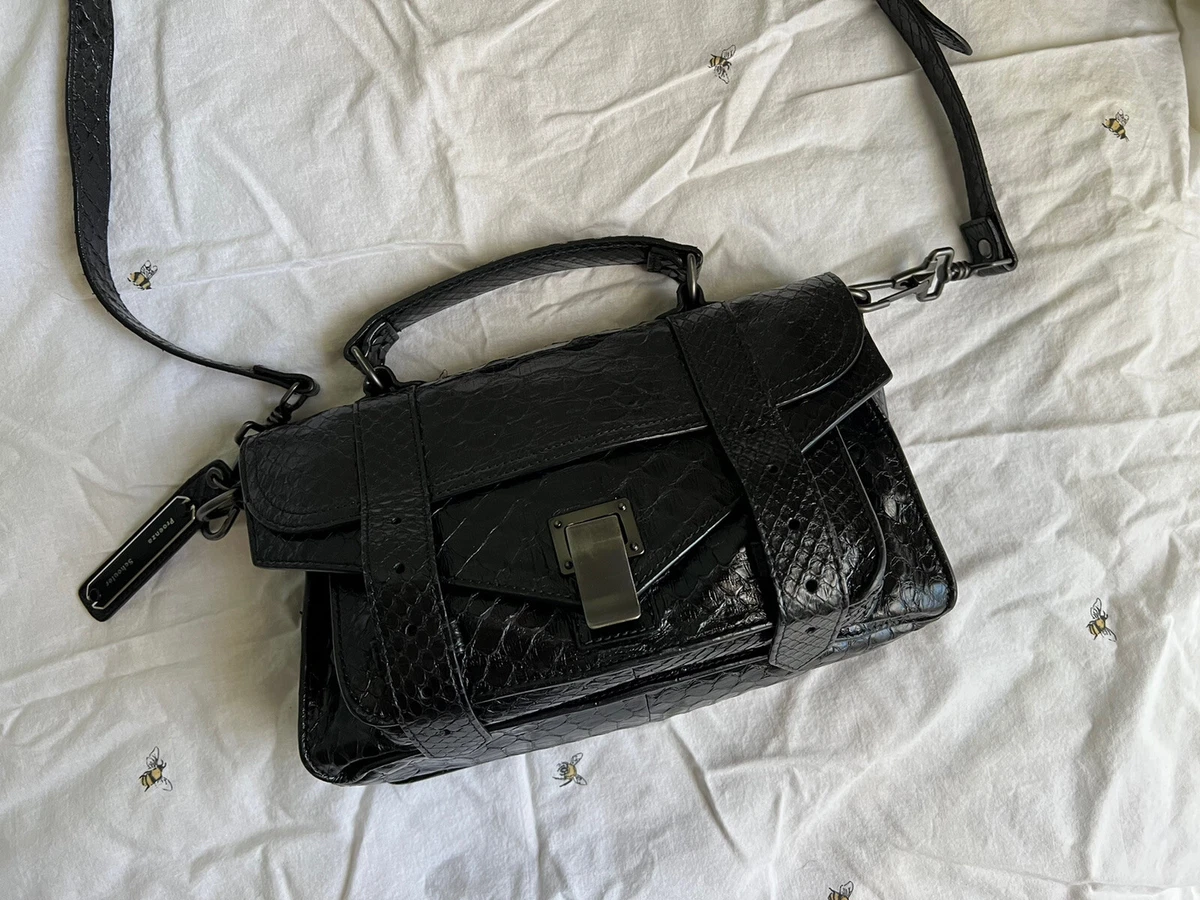 Proenza Schouler PS1 Tiny Croc effect Black Satchel Bag Crossbody