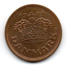 Danemark 1989, Couronne de Christian V (1646-1699) au centre, 50 ØRE 1