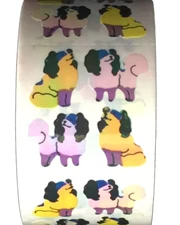 400 Dog Pekinese Stickers in roll of 100 modules (2"x 2"), ea sticker 1" RMP0105