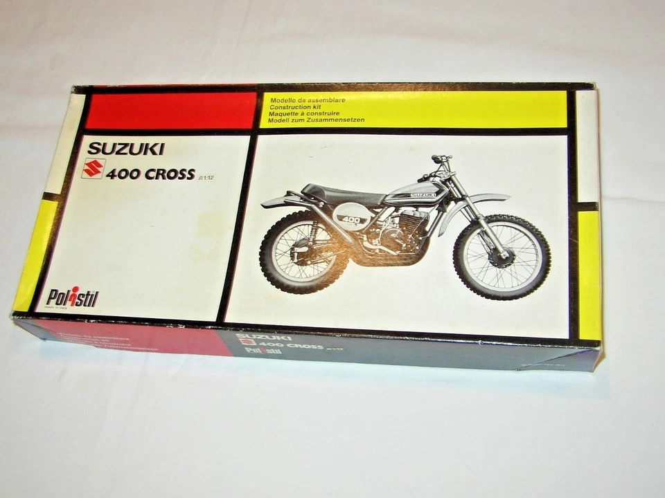 MOTO SUZUKI 400 CROSS - POLISTIL - 1974 - SCALA 1:12 KIT - MINT/BOX - MOLTO RARO - Immagine 4 di 4