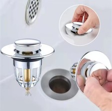 NEW   - Universal Drain Plug Filter - Pop Up Chrome Sink Filter