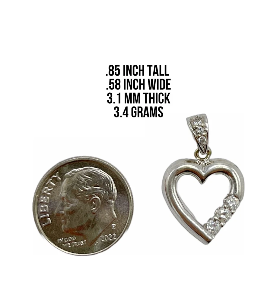 Dije de corazón "Pasado, presente, futuro" de oro 14k con diamantes Foto 2 de 4