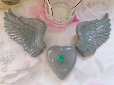 Silver angel wings wall art