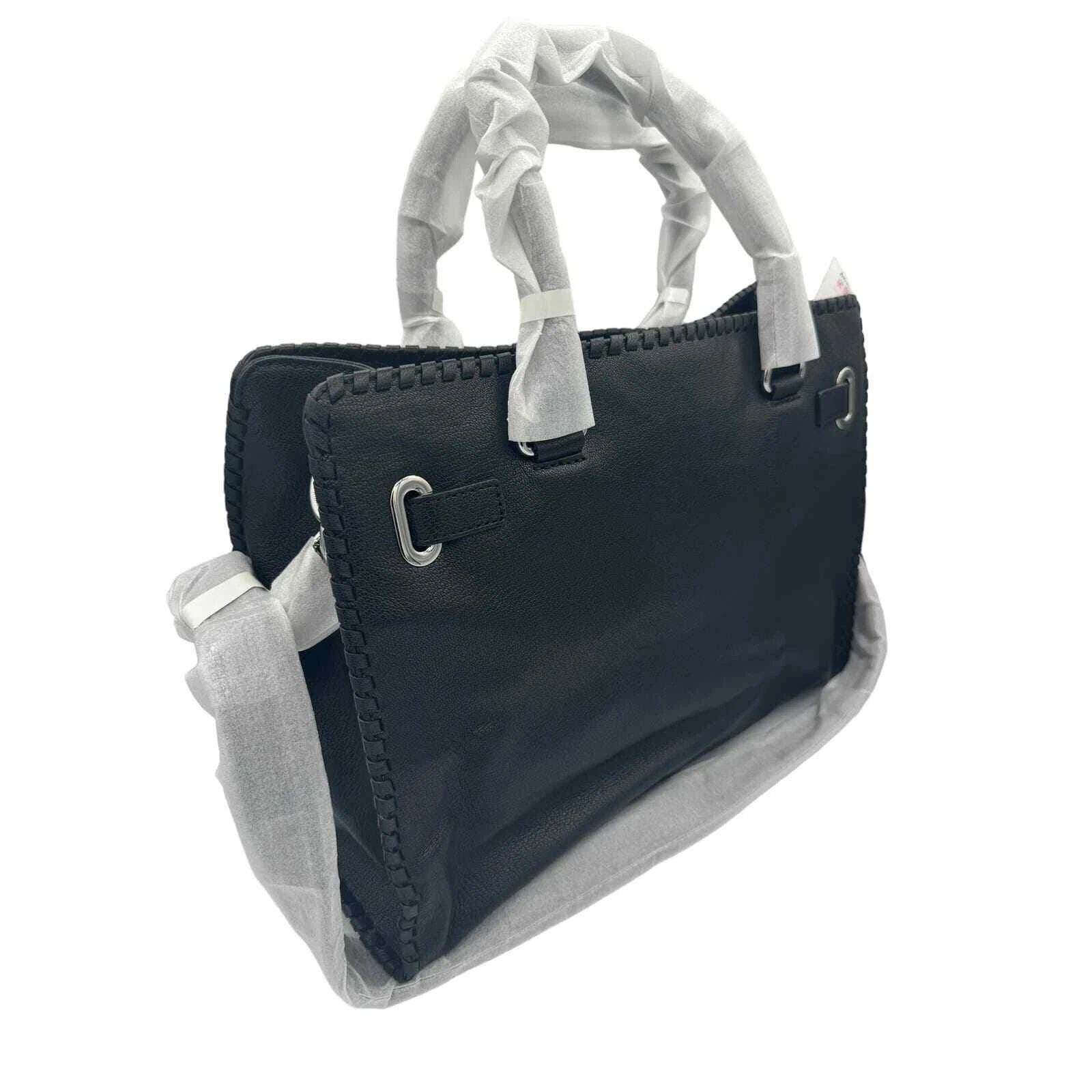 Borsa Hamilton East West Nuova con etichette * Michael Michael Kors ""MK"" frustata Pelle nera