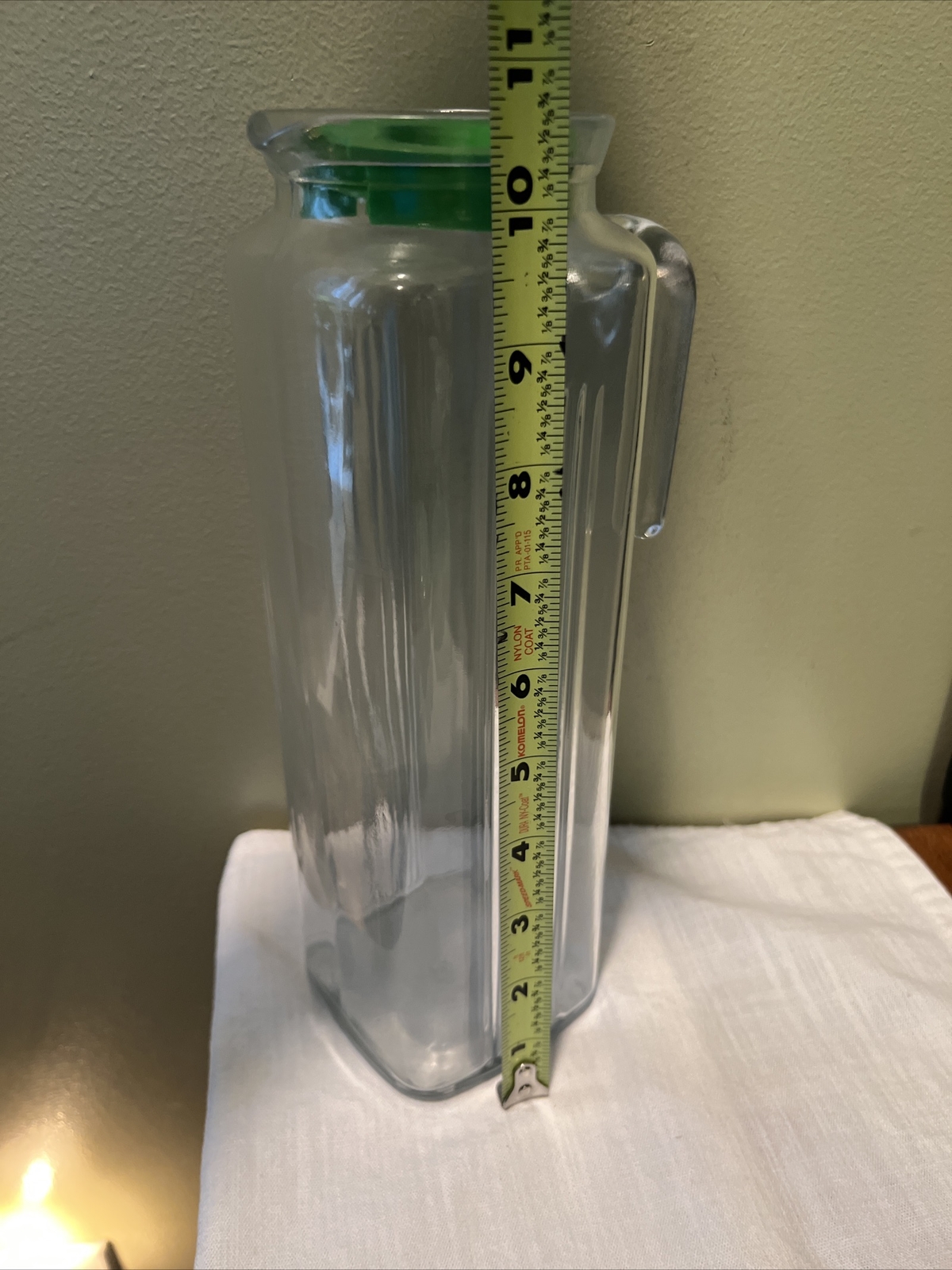 Vintage Pasabahce Refrigerator Glass Juice Carafe Pitcher Lid Great