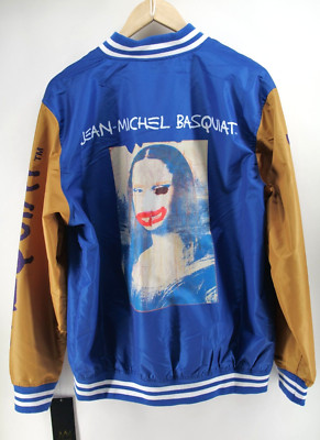 MEMBERS ONLY Mens LARGE Jean Michel Basquiat Mona Lisa Aviator Windbreaker NEW