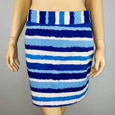 Vineyard Vines Womens Skirt Blue White Opposing Stripes Pencil 2