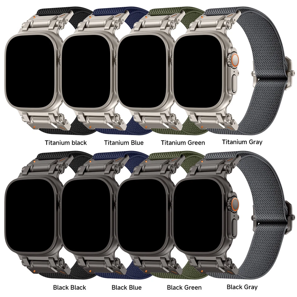 Nylon Woven Strap Metal Connector for Apple Watch 10/Ultra2/Ultra/9/8/7/6/5/4/3 - Image 2 of 4