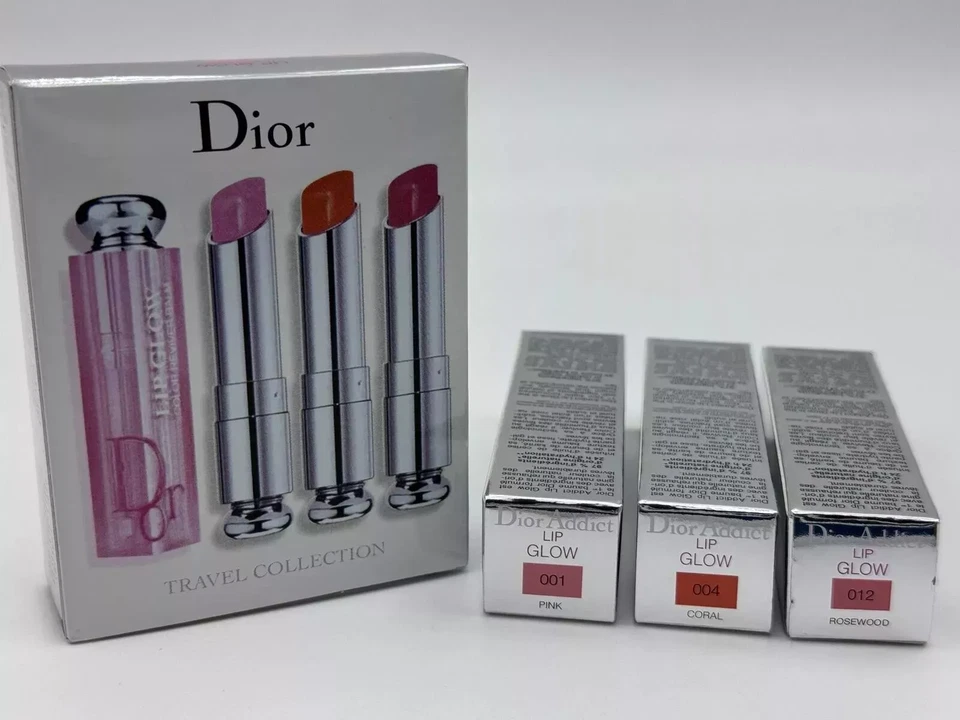 COLLECTION DIOR Addict Lip Glow Trio Rosa 001 Corallo 004 Palissandro 012 Collezione Viaggio