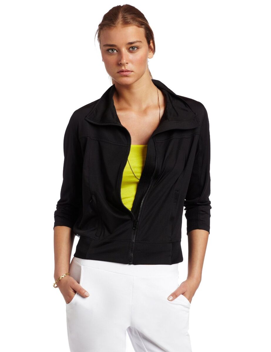sarcoma imitar Generador $138 HKNB Heidi Klum for New Balance Womens Sheer Back Track Jacket Black M  | eBay