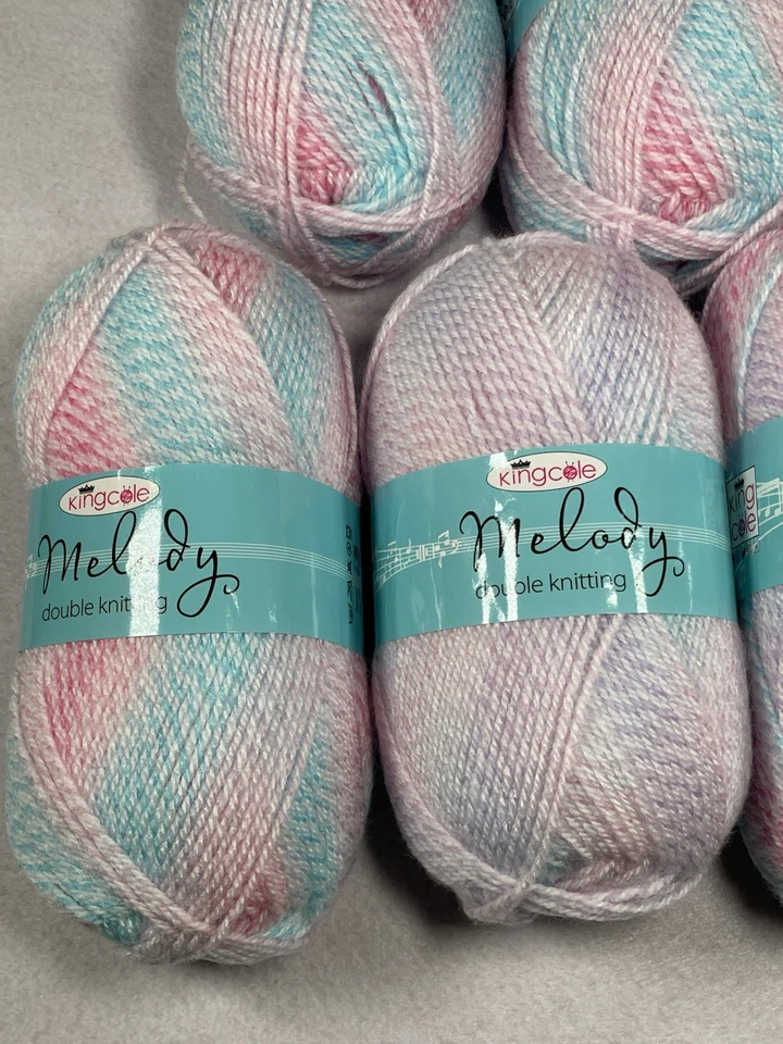 King Cole Melody Yarn: 5 Skeins ~100g Ea Color 860 Raspberry *READ Preowned - Image 4 of 4