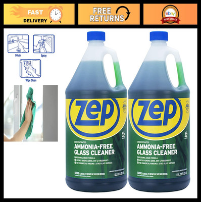 Ammonia-Free Glass Cleaner Concentrate 1 Gallon (2-Pack) - Streak-Free, Commerci