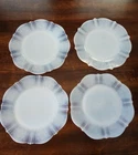Set of 4 Salad Plates American Sweetheart Monax (White) Glass by MacBeth-Evans
