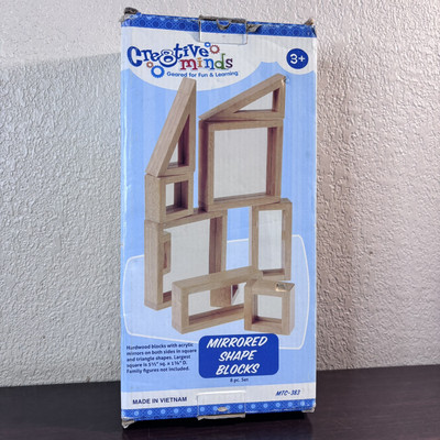 Creative Minds Hardwood Mirrored Shape Blocks - 8 Piece Set MTC-383