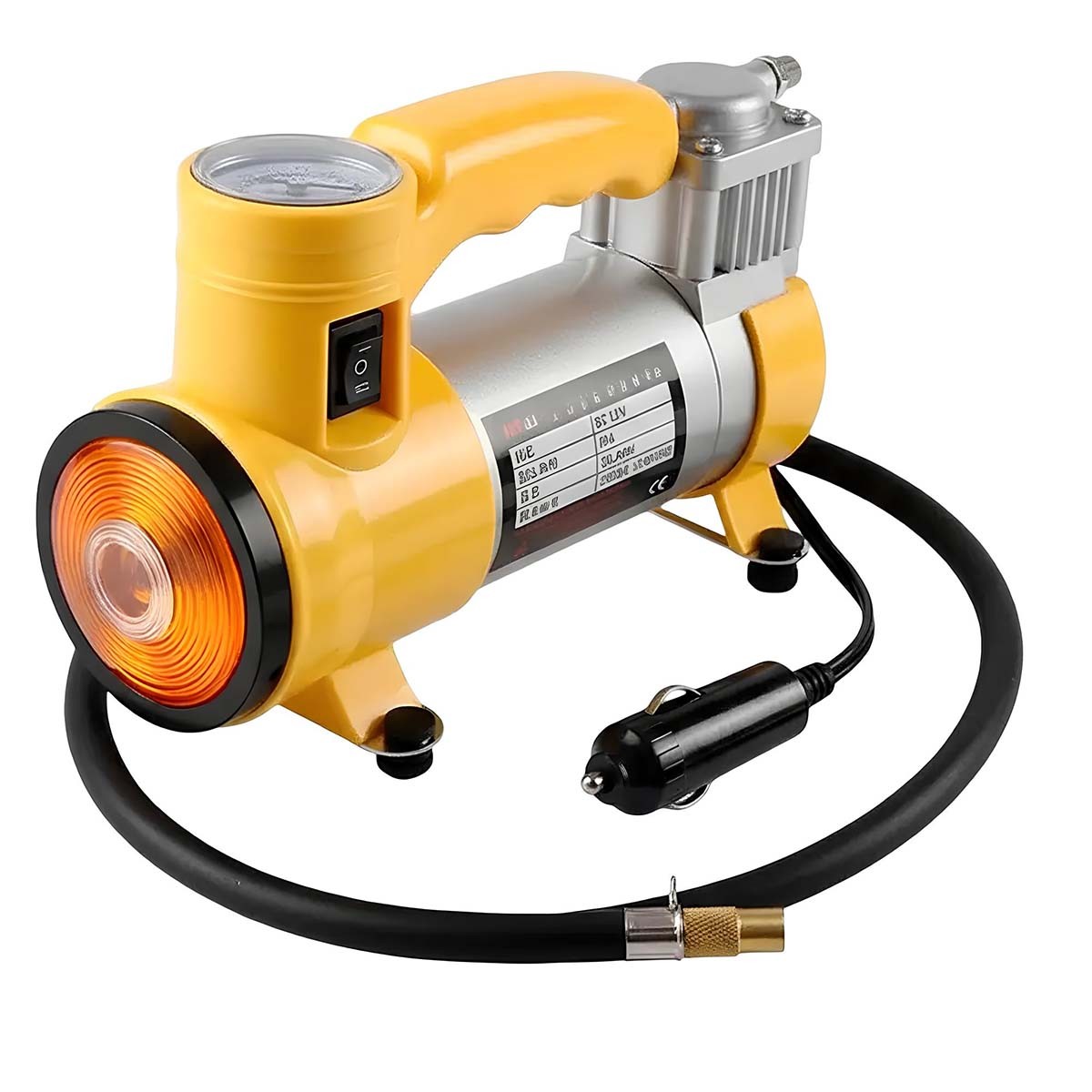 Gonfleur d'air portable pour pneu de voiture en voyage - Compresseur 12V 150 PSI compact
