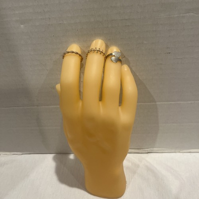 #ad Ring Lot Of 3 2 Gold Color One Silver Color 2 Are Adjustable 6.5 To 7 Sizes $21.00