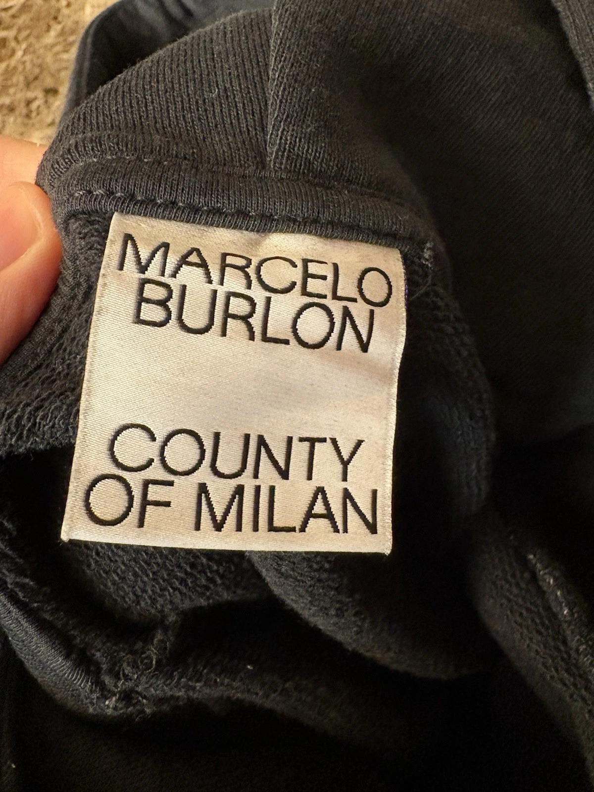 Felpa con cappuccio Marcelo Burlon Wings nera grigia grande nuova