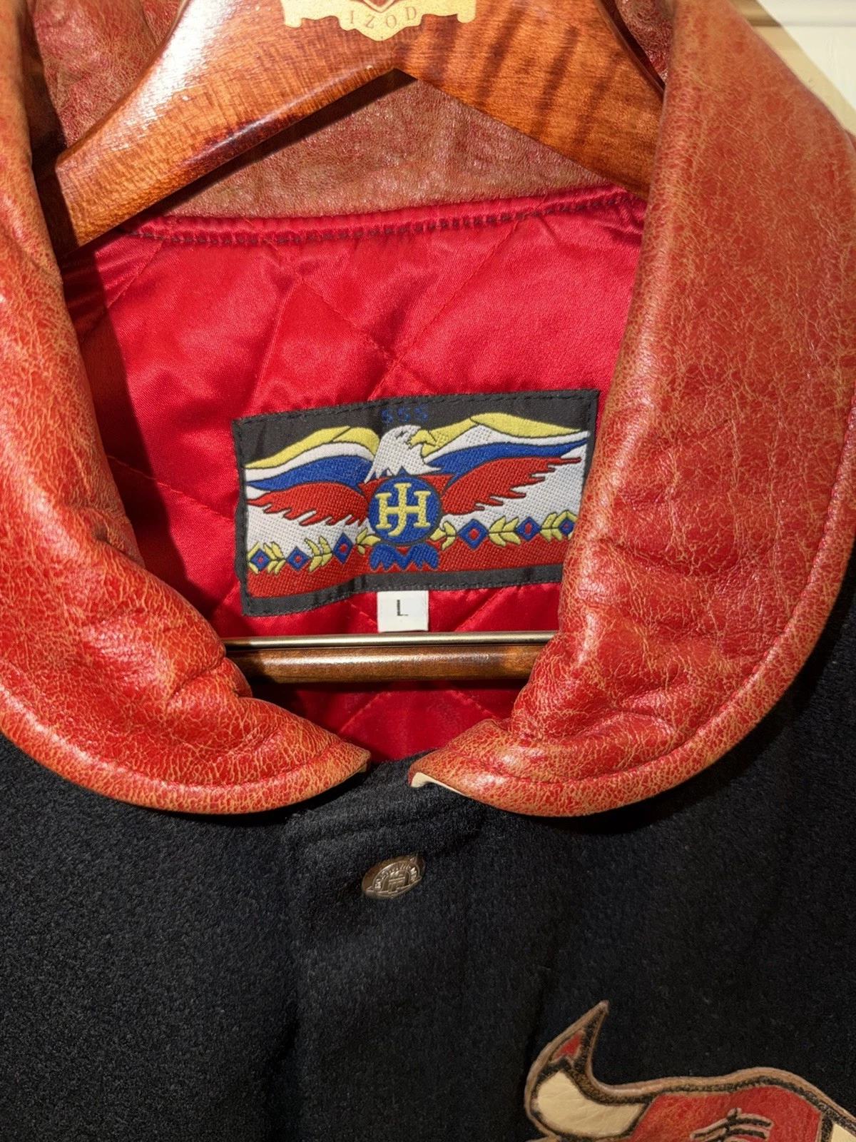 New RARE JH Design Jeff Hamilton 1993 Chicago Bulls Leather Wool Satin Jacket !! - product detail image 7