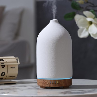 200ML Ceramic Essential Oil Diffuser - Ultrasonic Aromatherapy & Humidifier w...