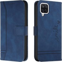 HandyhüLle Klappbar Mit Kartenfach FüR Samsung Galaxy A12 / M12 - Blau