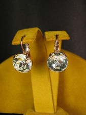 MARIANA EARRINGS SWAROVSKI CRYSTALS ROUND RGP Bridal White Clear Gift Christmas