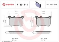 Brembo P 50 111 Bremsbelagsatz, Scheibenbremse For Brabus MERCEDES-BENZ