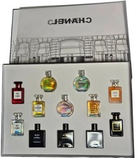 Chanel Miniatura Botella Perfume Colección En Caja Set Vidrio Decorativo