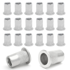Rivet Nut 3/8-16 Stainless Steel Threaded Insert 20 Pack Flat Head Knurled Blind