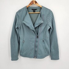 ATHLETA Moto Jacket Women's Size Small Minimalist Grey / Blue 982849 Breathable