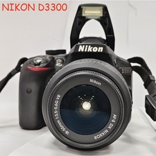Nikon D3300 24.2MP DSLR Camera with AF-P DX 18-55mm VR Lens - Black Tested