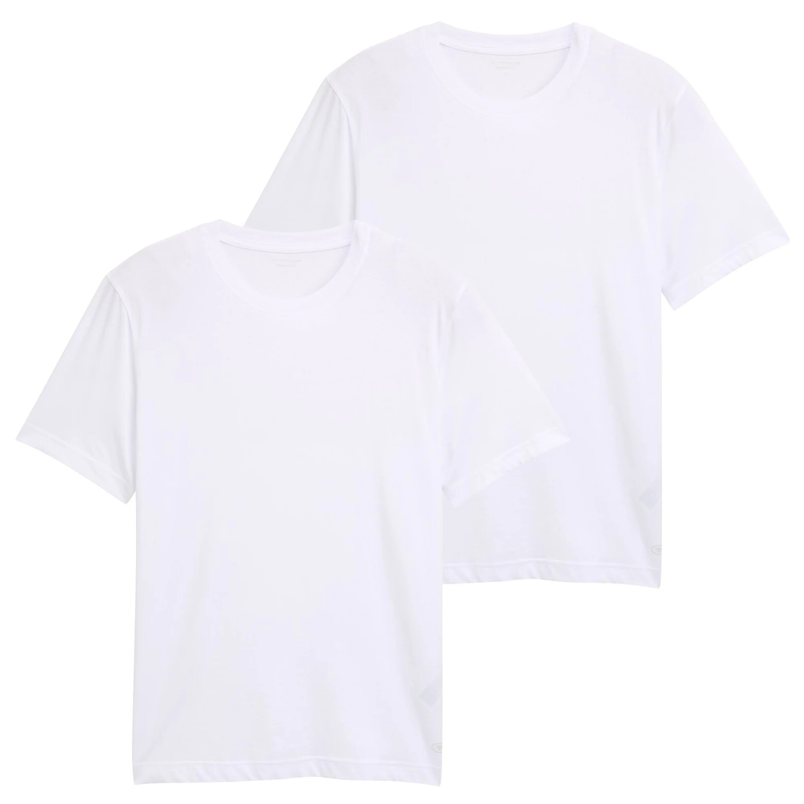 Tom Tailor Mens T-Shirt 2-Pack Crew Neck Tee, Round Neck, White/Black image 2