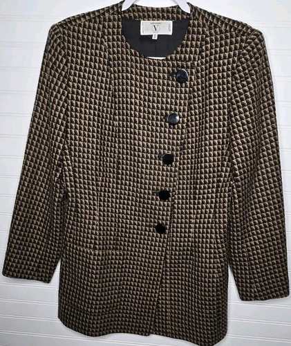 Giacca blazer lana Valentino Miss V nero marrone Made in Italy tg 44 10