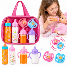 Baby Doll Feeding Bottle Set 2pcs Milk Juice Bottles Toy Pacifier Doll Care Set