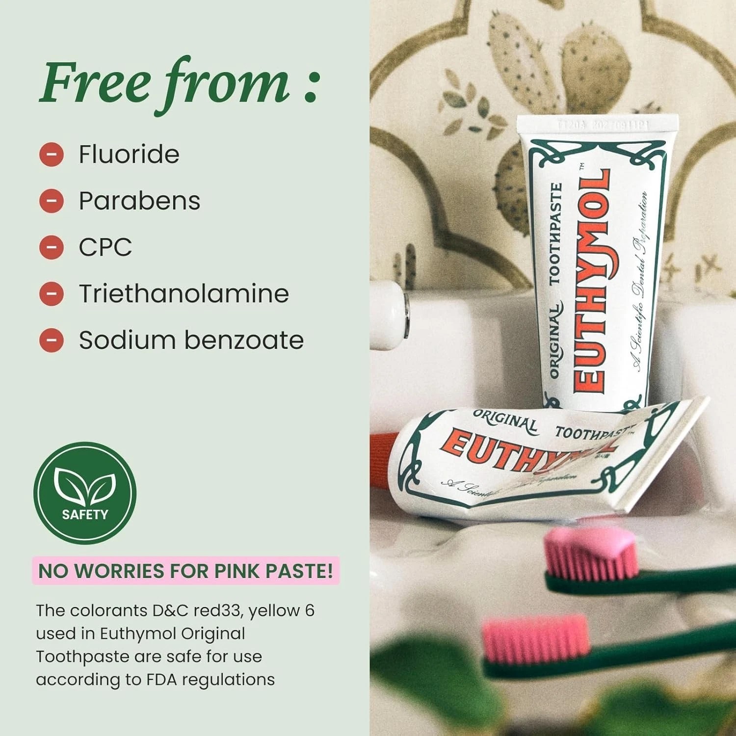 Euthymol Original Toothpaste 75ml - PACK OF 3