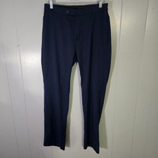 Mens Navy Blue Flat Front Dress Pants Slim Fit Casual Office Wear Size 30