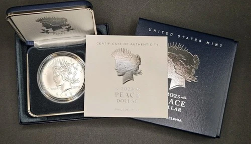2025 Peace Commemorative Dollar (25XH) w/ OGP Box & COA | UNCIRCULATED