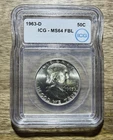 1963-D ICG MS64 FBL Franklin Half Dollar 50C Business Strike