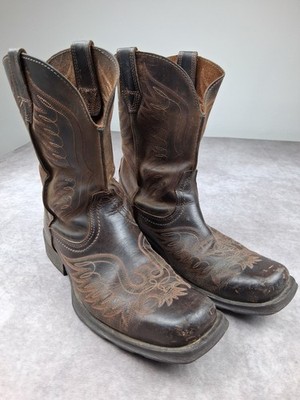 Ariat Rambler Phoenix Boots Mens 9.5 Brown Square Toe Leather Cowboy 10010944