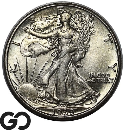 1939-D Walking Liberty Half Dollar, Choice Unc